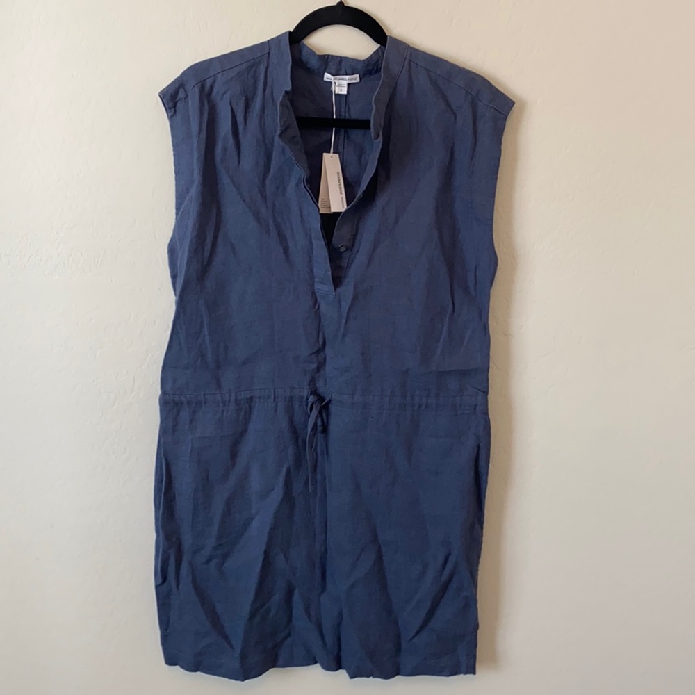 James Perse Standard Blue Chambray Linen Dress